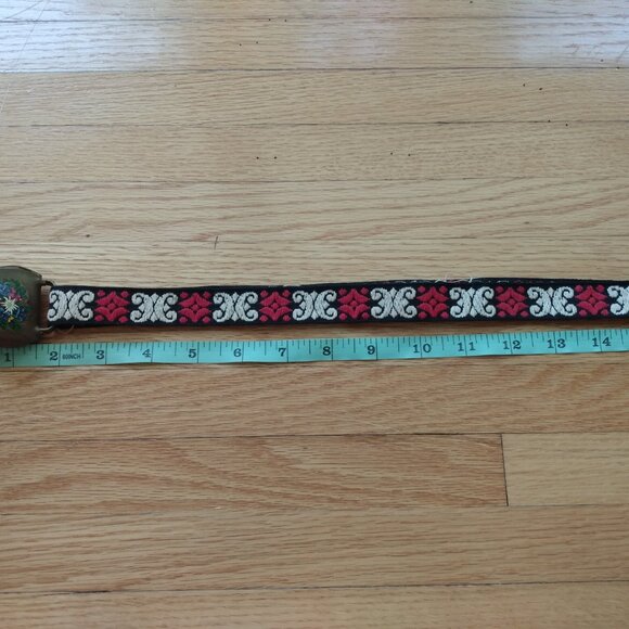 Vintage Austria Cow Bell Souvenir Cowbell with Embroidered Woven Strap Edelweiss - Picture 14 of 15